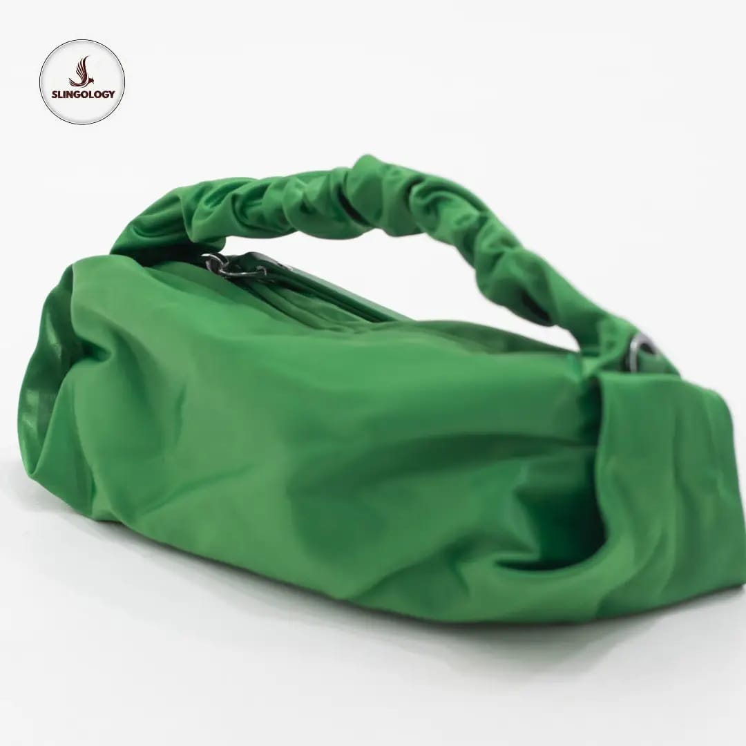 Green Mini Scrunchie Bag side view