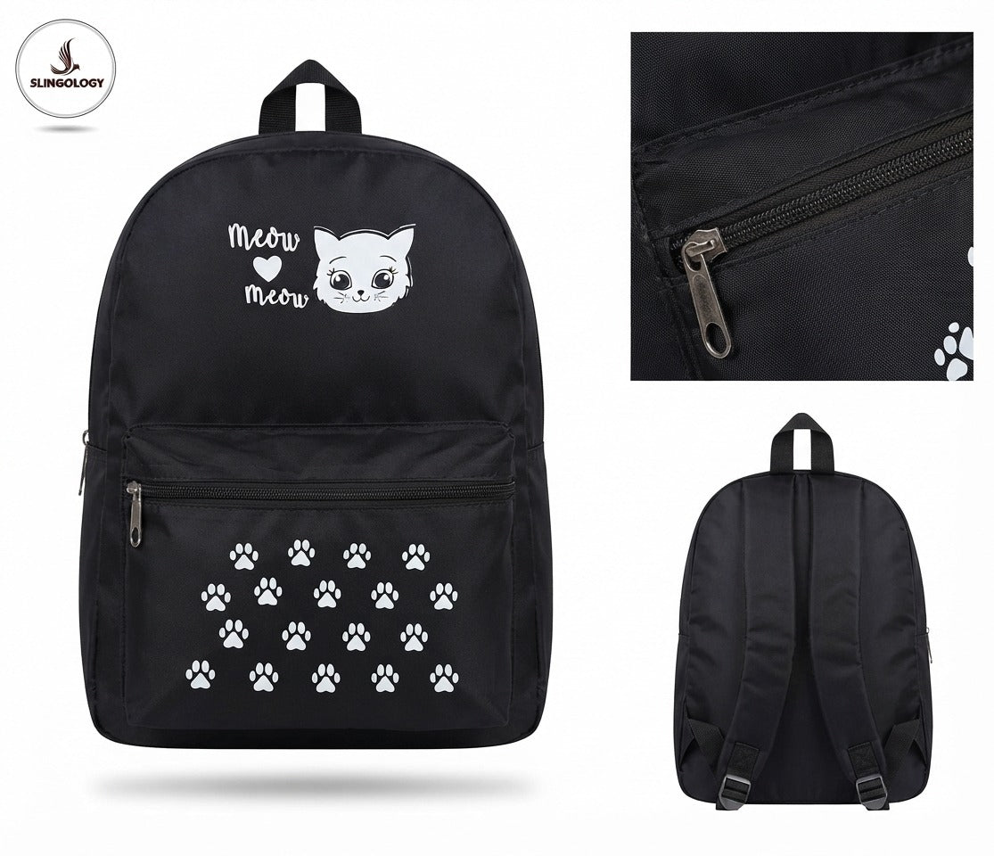 Meow Backpack Medium Size – Stylish School Bag