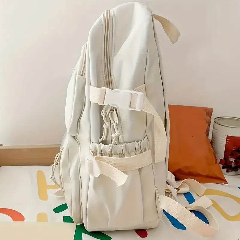 Transparent Pockets Backpack – Stylish Multi-Pocket School Bag